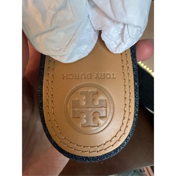 NEW TORY BURCH ROSALIND 20MM MULE PRINTED SUEDE - Blue - Picture 4 of 12